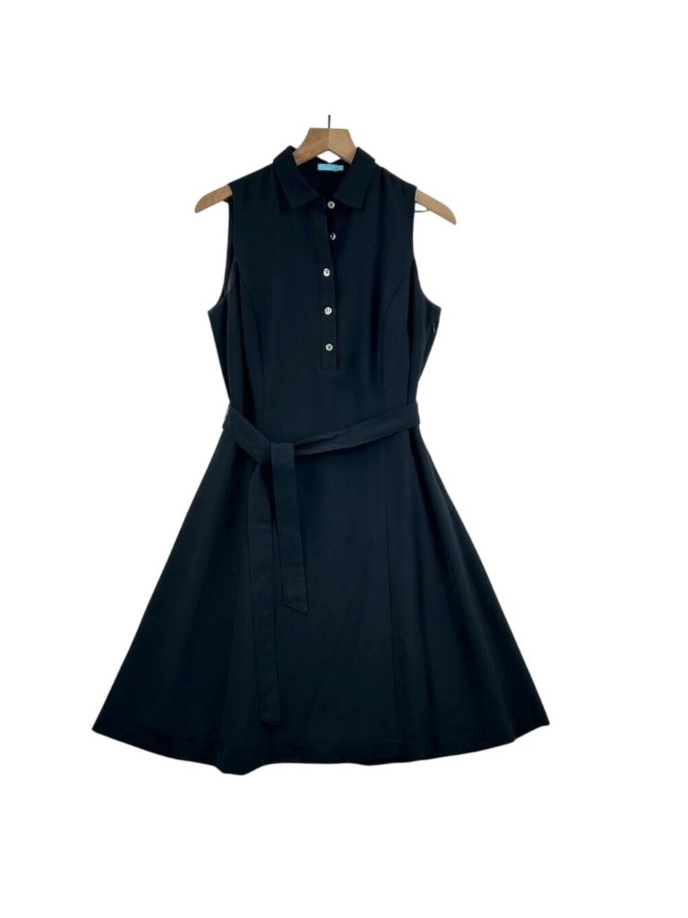 J. McLaughlin Sleeveless Black Polo Shirtdress with Belt